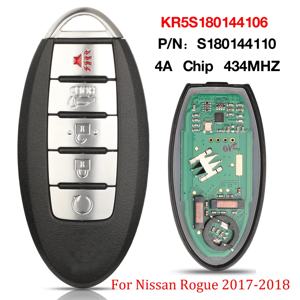 jingyuqin 5 Button KR5S180144106 P/N S180144110 4A Chip 433MHZ Remote Car Key For Nissan Rogue 2017-2018 IC#7812D-S180106
jingyuqin 5 Button KR5S180144106 P/N S180144110 4A Chip 433MHZ Remote Car Key For Nissan Rogue 2017-2018 IC#7812D-S180106