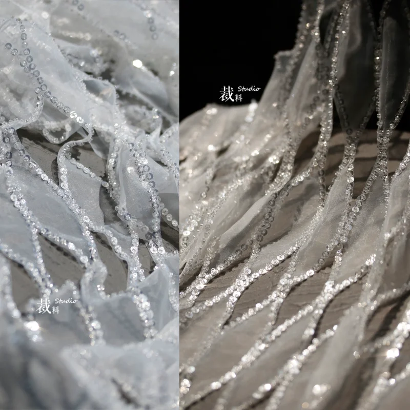 1yards beaded sequins hollow perspective wedding dress fabric decorative cloth accessories lace designer fabrics for patchwork
1yards beaded sequins hollow perspective wedding dress fabric decorative cloth accessories lace designer fabrics for patchwork