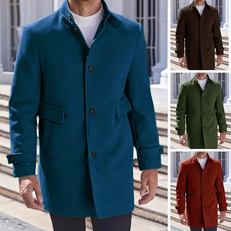 Fashion Winter Coat British Men's Autumn and Winter Solid Color Button-up Woolen Coat High-quality Casual Jacket
Fashion Winter Coat British Men's Autumn and Winter Solid Color Button-up Woolen Coat High-quality Casual Jacket