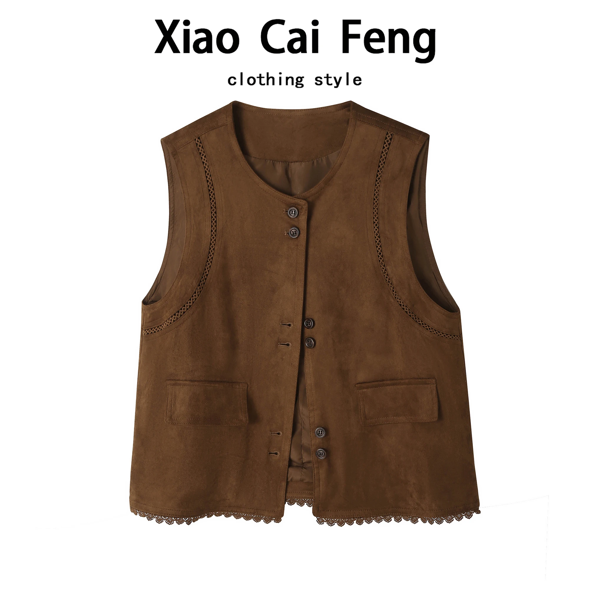 Retro Suede Hollow out Lace Vest Women's Spring Summer High End Short Jacket Outerwear Layering Tank Top Sleeveless Top
Retro Suede Hollow out Lace Vest Women's Spring Summer High End Short Jacket Outerwear Layering Tank Top Sleeveless Top