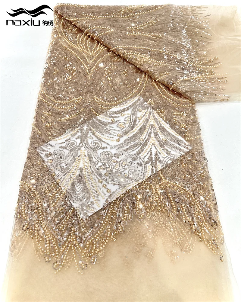 Madison 2025 Luxury African Groom Beaded Lace Fabric Embroidery French Mesh Sequins Lace Fabric Nigerian Tulle Lace For Dress
Madison 2025 Luxury African Groom Beaded Lace Fabric Embroidery French Mesh Sequins Lace Fabric Nigerian Tulle Lace For Dress