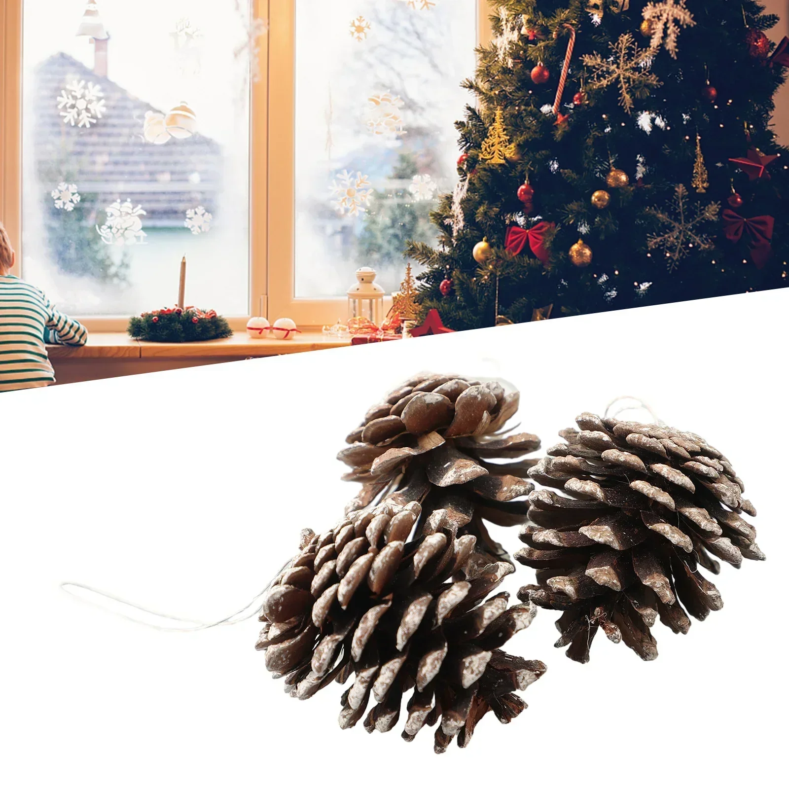 6pc/set Small Pine Cones Christmas Tree Pendant 5CM Original Color Pine Cone Ornaments Natural White Edge Pine Cone Xmas Crafts
6pc/set Small Pine Cones Christmas Tree Pendant 5CM Original Color Pine Cone Ornaments Natural White Edge Pine Cone Xmas Crafts