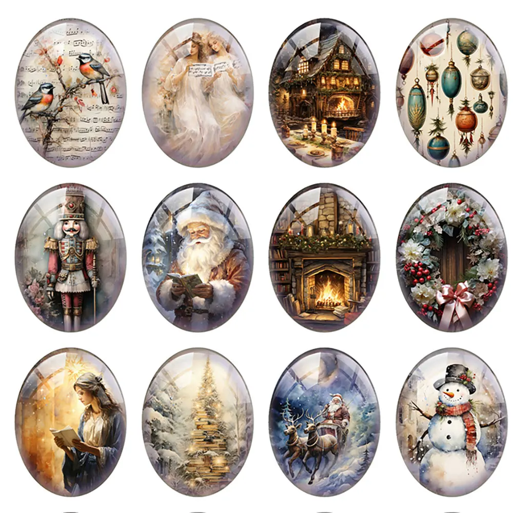 10pcs/lot Christmas X-mas Winter Street Snowman Santa Oval Photo Glass Cabochon Flatback Demo Cameo For Diy Jewelry Making 
10pcs/lot Christmas X-mas Winter Street Snowman Santa Oval Photo Glass Cabochon Flatback Demo Cameo For Diy Jewelry Making