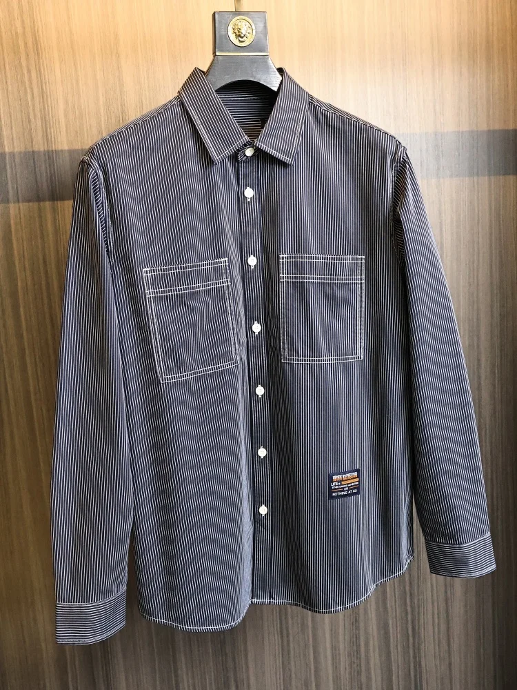 Comfortable Cotton Striped Men's Shirt Jacket Fashionable Urban Style Standard Fit Long Sleeve Breathable Youth Casual Outerwear
Comfortable Cotton Striped Men's Shirt Jacket Fashionable Urban Style Standard Fit Long Sleeve Breathable Youth Casual Outerwear