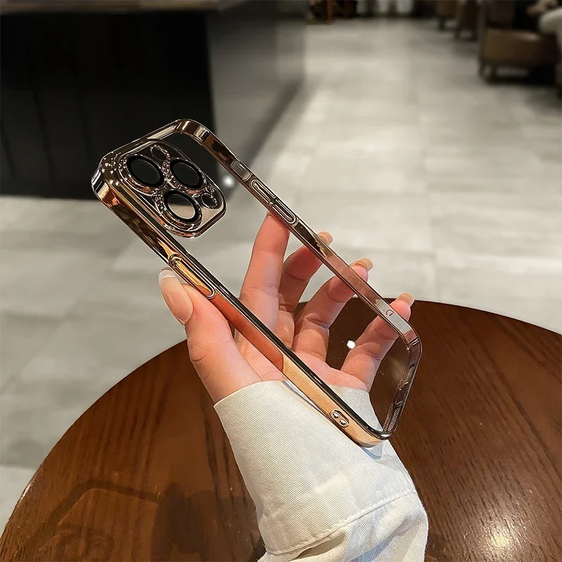 2026 Luxury Plating Clear Silicone Phone Case For iPhone 17 16 15 14 Plus 13 12 11 Pro Max 17air Lens Protection Case Back Cover
2026 Luxury Plating Clear Silicone Phone Case For iPhone 17 16 15 14 Plus 13 12 11 Pro Max 17air Lens Protection Case Back Cover