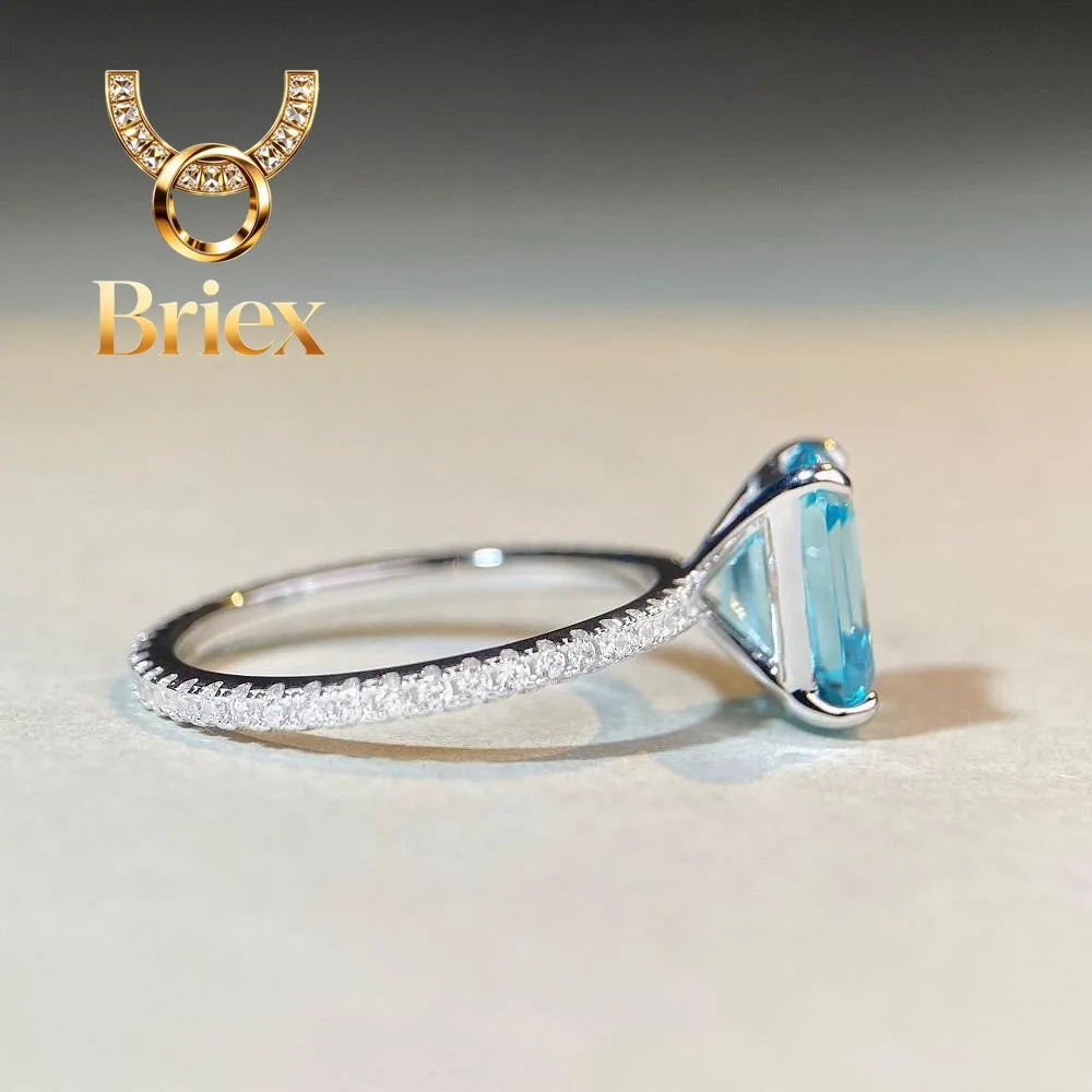 Briex Jewelry Luxury Solid Platinum PT950 Women's Sea Blue Diamond Ring Ring Full Diamond Emerald Cut Ring
Briex Jewelry Luxury Solid Platinum PT950 Women's Sea Blue Diamond Ring Ring Full Diamond Emerald Cut Ring
