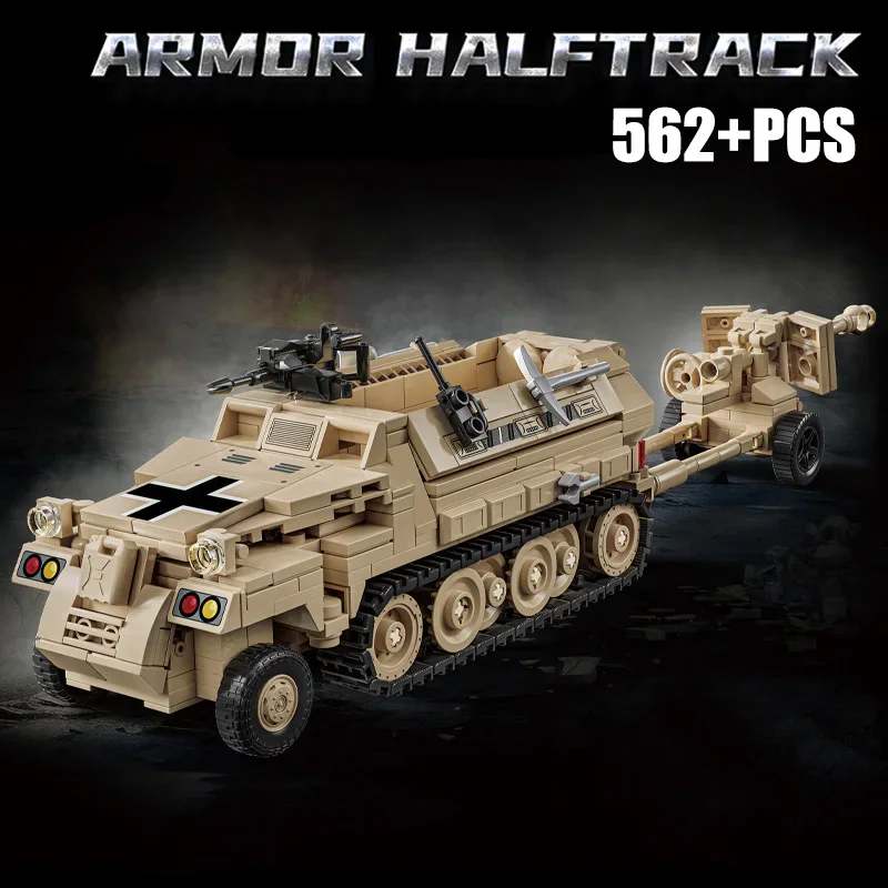 Military WW2 Armor Halftrack Vehicle Building Blocks Bricks MOC Soldiers SWAT Armored Carriers Anti-Tank Gun Toys For Kids Gifts
Military WW2 Armor Halftrack Vehicle Building Blocks Bricks MOC Soldiers SWAT Armored Carriers Anti-Tank Gun Toys For Kids Gifts