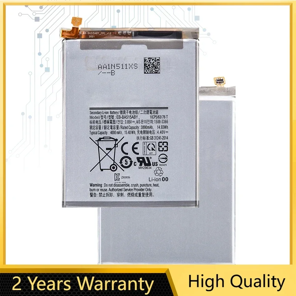 EB-BA515ABY Replacement Battery 4000mAh For Samsung Galaxy A51 4G SM-A515 SM-A515F/DSM Mobile Phone Bateria + Free Tools
EB-BA515ABY Replacement Battery 4000mAh For Samsung Galaxy A51 4G SM-A515 SM-A515F/DSM Mobile Phone Bateria + Free Tools