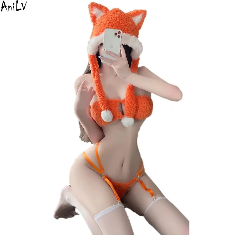 AniLV Cute Fox Plush Underwear Temperament Uniform Clothes Women Hollow Secret Lingerie Outfits Erotic Costume
AniLV Cute Fox Plush Underwear Temperament Uniform Clothes Women Hollow Secret Lingerie Outfits Erotic Costume