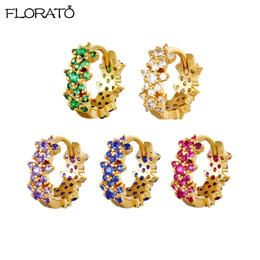 Wedding Elegant Flower Earrings 925 Sterling Silver Needle Multi Color Zircon Small Hoop Earrings for Women Trend Jewelry 2023
Wedding Elegant Flower Earrings 925 Sterling Silver Needle Multi Color Zircon Small Hoop Earrings for Women Trend Jewelry 2023