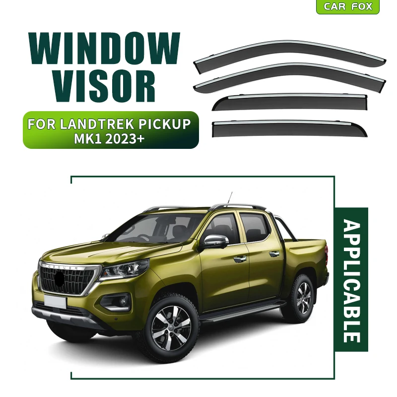 For Landtrek Pickup MK1 2023+ Plastic Window Visor Vent Shades Sun Rain Deflector Guard 4PCS/SET
For Landtrek Pickup MK1 2023+ Plastic Window Visor Vent Shades Sun Rain Deflector Guard 4PCS/SET