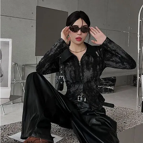 2025 Autumn Long-sleeved Shirt for Women Tie-dye Leather Collar Fashionable Slim Cardigan
2025 Autumn Long-sleeved Shirt for Women Tie-dye Leather Collar Fashionable Slim Cardigan