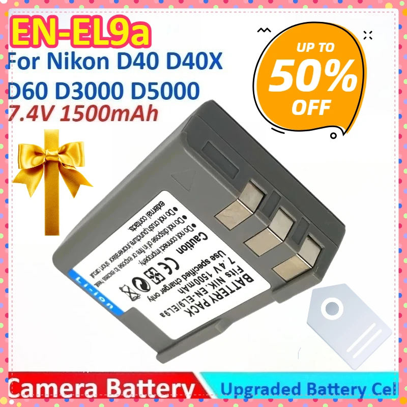 1500mAh 7.4V EN-EL9a ENEL9a EN-EL9 ENEL9 EN EL9 EL9a Camera Battery +Charger for Nikon D40 D40X D60 D5000 D3000 Digital Camera
1500mAh 7.4V EN-EL9a ENEL9a EN-EL9 ENEL9 EN EL9 EL9a Camera Battery +Charger for Nikon D40 D40X D60 D5000 D3000 Digital Camera