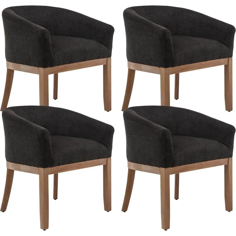 Upholstered Linen Dining Chairs Set of 4, Comfortable Barrel Accent Chairs with Arms and Solid Wood Legs, Suitable for Dining, L
Upholstered Linen Dining Chairs Set of 4, Comfortable Barrel Accent Chairs with Arms and Solid Wood Legs, Suitable for Dining, L