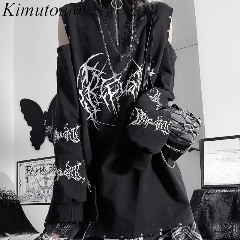 Kimutomo футболки женские винтажные черные принты в стиле панк Harajuku с открытыми плечами гранж топы винтажные большие футболки Y2k на молнии 2025
Kimutomo футболки женские винтажные черные принты в стиле панк Harajuku с открытыми плечами гранж топы винтажные большие футболки Y2k на молнии 2025