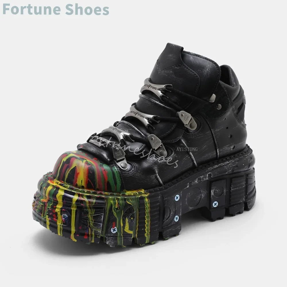 Hand-painted Graffiti Tank Sole Sneakers Women Metal Decoration Slip On Thick-soled Dad Shoes Cool Girl Street Style Punk Shoes
Hand-painted Graffiti Tank Sole Sneakers Women Metal Decoration Slip On Thick-soled Dad Shoes Cool Girl Street Style Punk Shoes