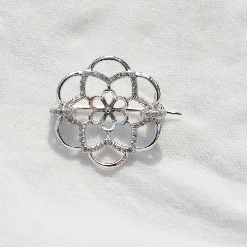 Gorgeous Flower 925 Sterling Silver Brooch Mounts Base Findings Settings Mountings Jewelry Fittings for 10-13mm Pearls 3pcs/lot
Gorgeous Flower 925 Sterling Silver Brooch Mounts Base Findings Settings Mountings Jewelry Fittings for 10-13mm Pearls 3pcs/lot
