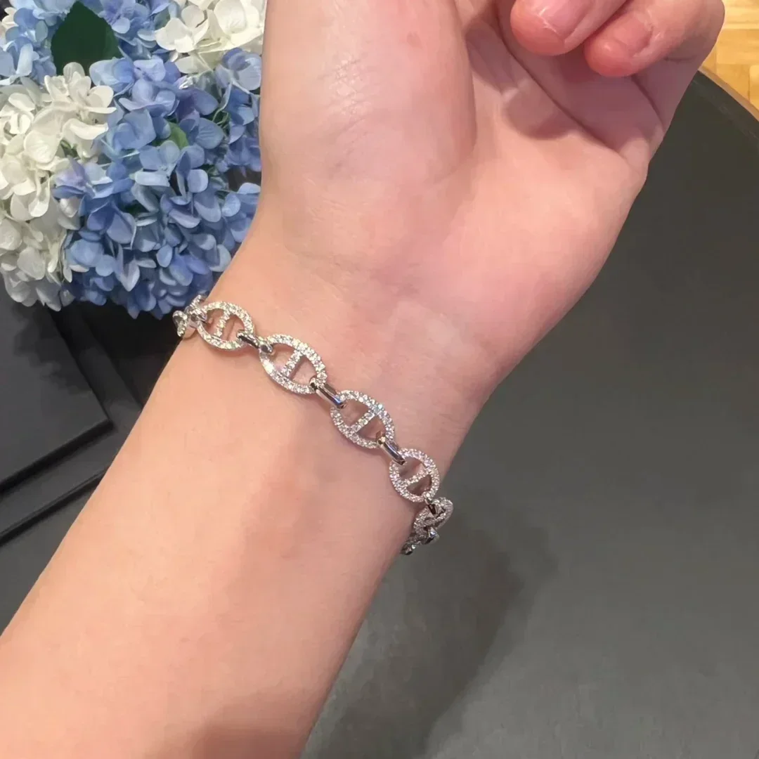 925 sterling silver couple chain bracelet, silver white wedding bracelet. Holiday gifts
925 sterling silver couple chain bracelet, silver white wedding bracelet. Holiday gifts