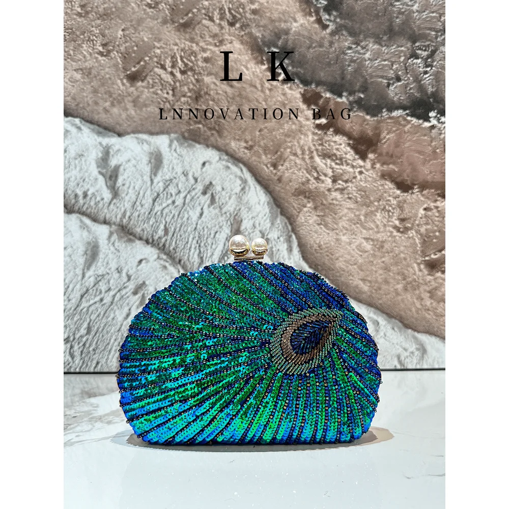 Glitter Vintage Sequins Decor Clutch Purse, Classic Peacock Feather Pattern Evening Handbag, Womens Shiny Satchel Bag , Suitabl
Glitter Vintage Sequins Decor Clutch Purse, Classic Peacock Feather Pattern Evening Handbag, Womens Shiny Satchel Bag , Suitabl