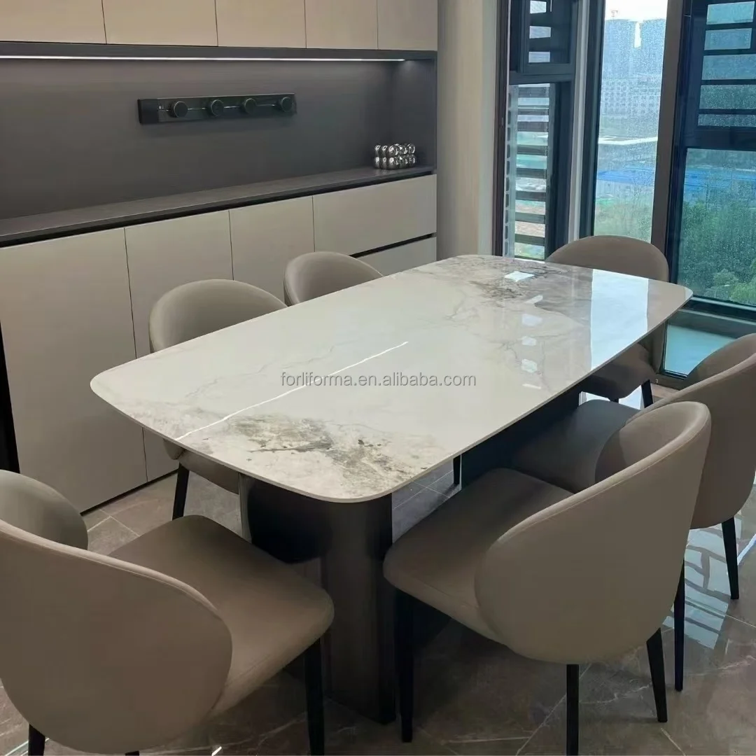 Современный роскошный современный дизайн, обеденный набор, мраморный обеденный стол с 4 металлическими стульями для дома, фермерского дома, отеля или виллы
Современный роскошный современный дизайн, обеденный набор, мраморный обеденный стол с 4 металлическими стульями для дома, фермерского дома, отеля или виллы