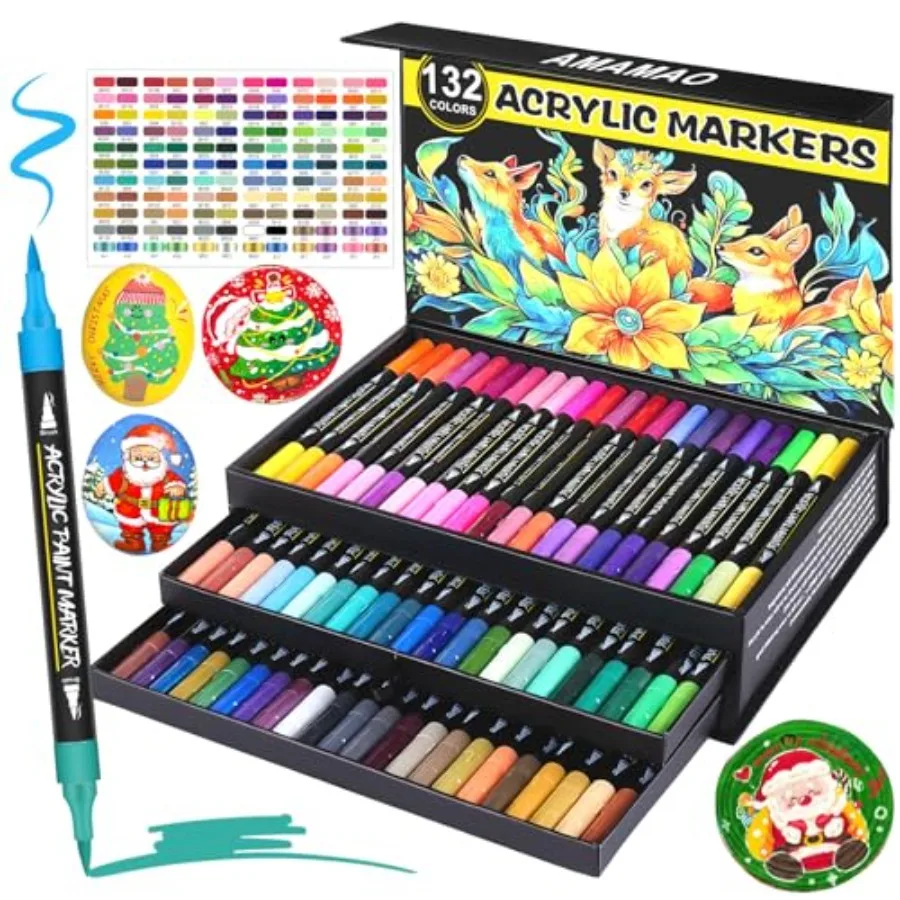 Acrylic Paint Markers Pens Set, 66 Pack Brush Acrylic Paint Markers for Rock Painting Fabric Plastic Wood Canvas Stone Glass Pa
Acrylic Paint Markers Pens Set, 66 Pack Brush Acrylic Paint Markers for Rock Painting Fabric Plastic Wood Canvas Stone Glass Pa