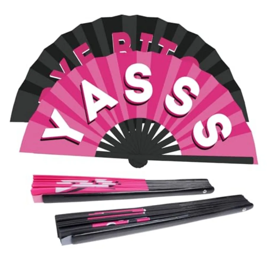 2 Pack Large Hand Fan Bamboo Folding Rave Fan Handheld Chinese YASSS Fan for Festival Parade Halloween Christmas Party Performa
2 Pack Large Hand Fan Bamboo Folding Rave Fan Handheld Chinese YASSS Fan for Festival Parade Halloween Christmas Party Performa
