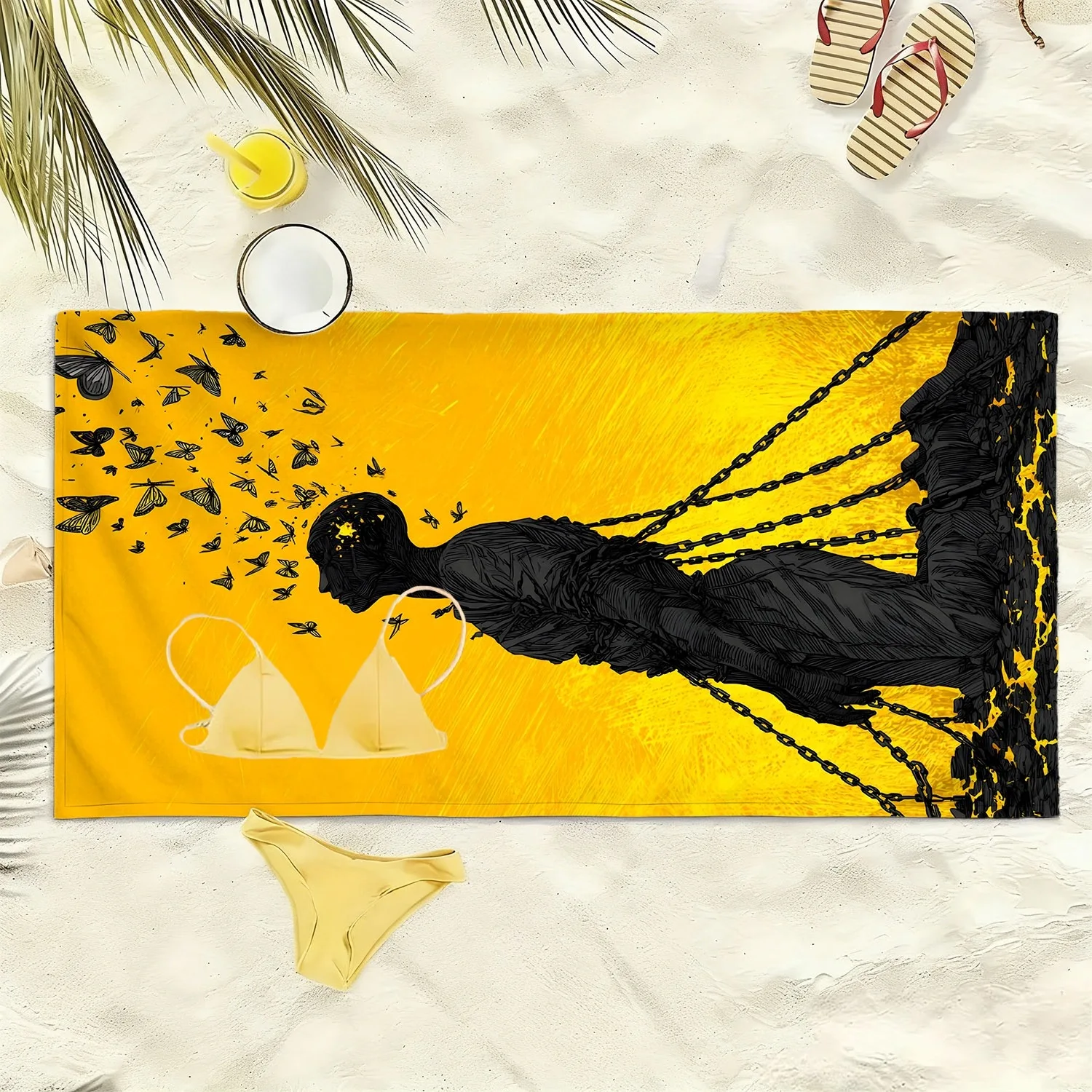 Binding figure and flying butterfly pattern polyester microfiber beach towel is highly absorbent suitable swimming beach outings
Binding figure and flying butterfly pattern polyester microfiber beach towel is highly absorbent suitable swimming beach outings