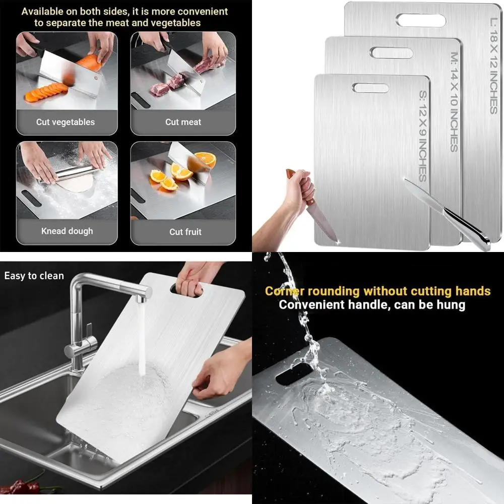 2025 Upgraded Pure Titanium Double-Sided Cutting Board, 18x12 Inches, Ideal for Meat, Fruit, and Veggie Preparation
2025 Upgraded Pure Titanium Double-Sided Cutting Board, 18x12 Inches, Ideal for Meat, Fruit, and Veggie Preparation