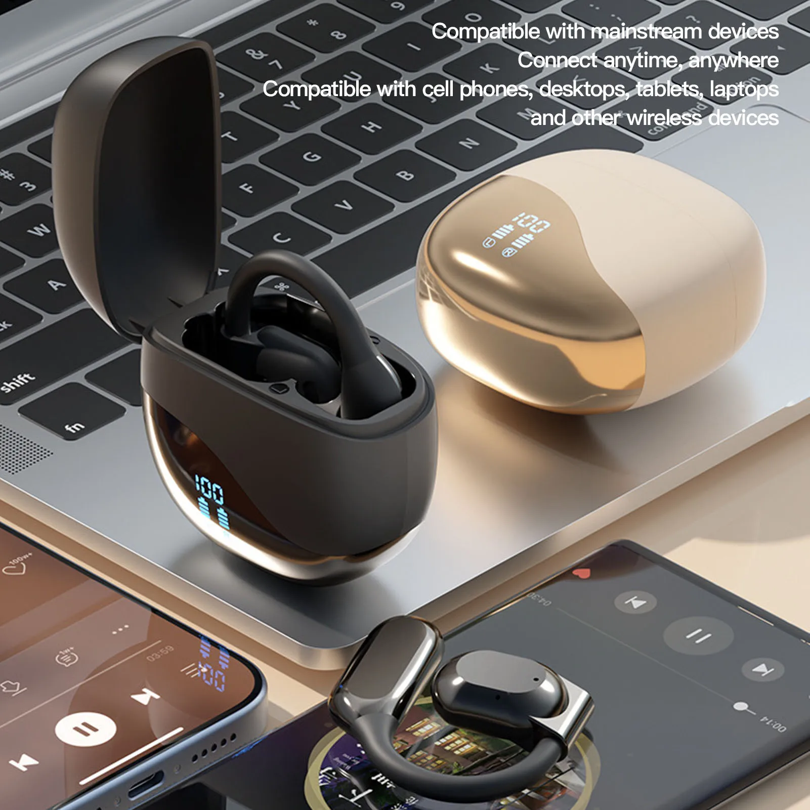 Bluetooth Earbuds Earbuds Open Air Bone Conduction 7-8H Playtime Noise Cancelling Power Digital Display for Listening To Music
Bluetooth Earbuds Earbuds Open Air Bone Conduction 7-8H Playtime Noise Cancelling Power Digital Display for Listening To Music