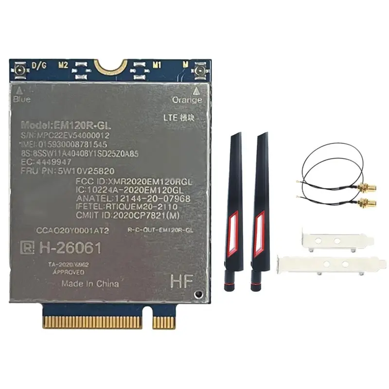 Exquisite-EM120R-GL 4G Module EM120R CAT12 600Mbps +2X10DB Antenna Kit For Thinkpad X1 Yoga 6Th X13 Yoga P14s T14 T15 T15s
Exquisite-EM120R-GL 4G Module EM120R CAT12 600Mbps +2X10DB Antenna Kit For Thinkpad X1 Yoga 6Th X13 Yoga P14s T14 T15 T15s