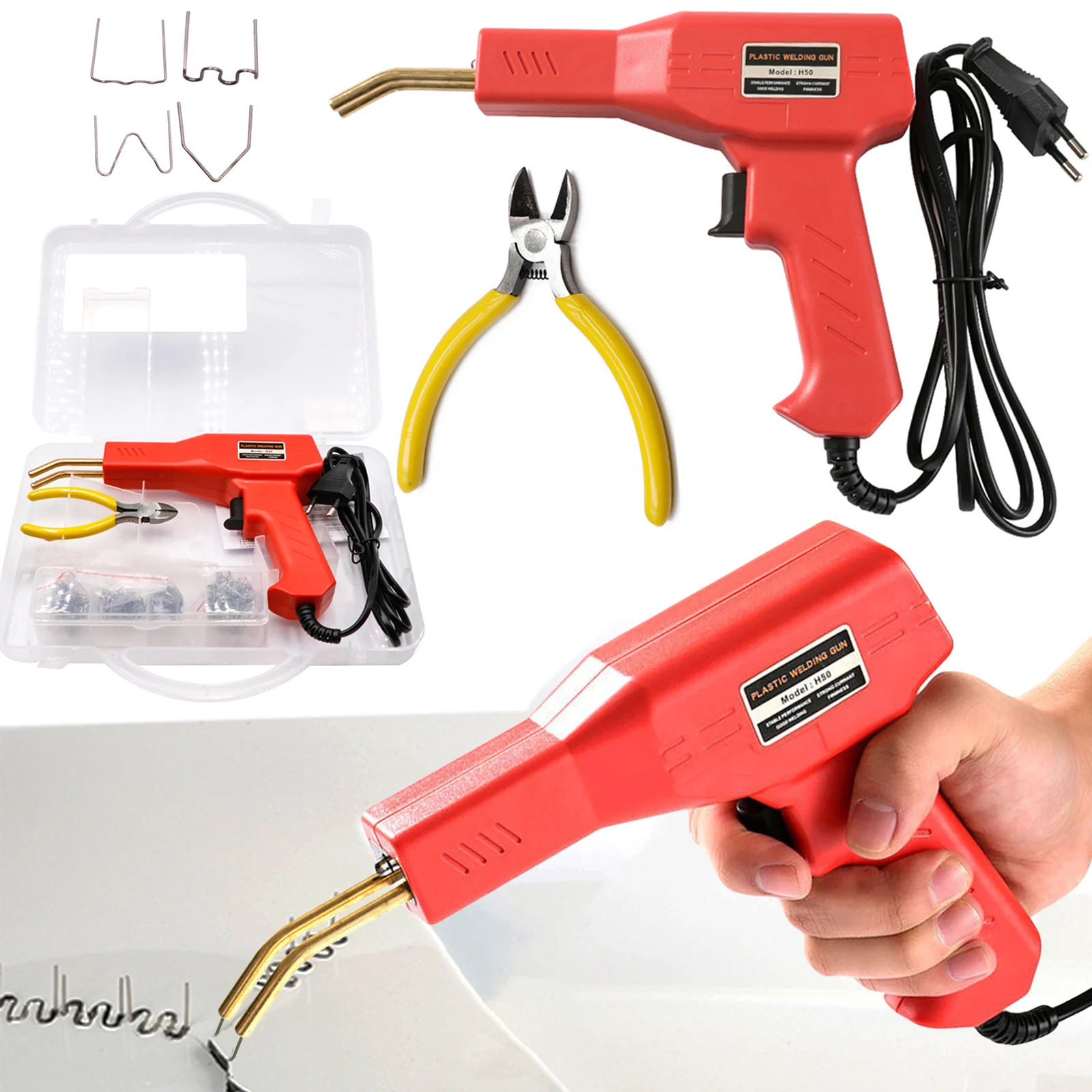 50W Handy Plastics Welders Garage Tools Hot Staplers Machine Staple PVC Repairing Car Bumper Welding Gun Dent Repair Tool Kit
50W Handy Plastics Welders Garage Tools Hot Staplers Machine Staple PVC Repairing Car Bumper Welding Gun Dent Repair Tool Kit