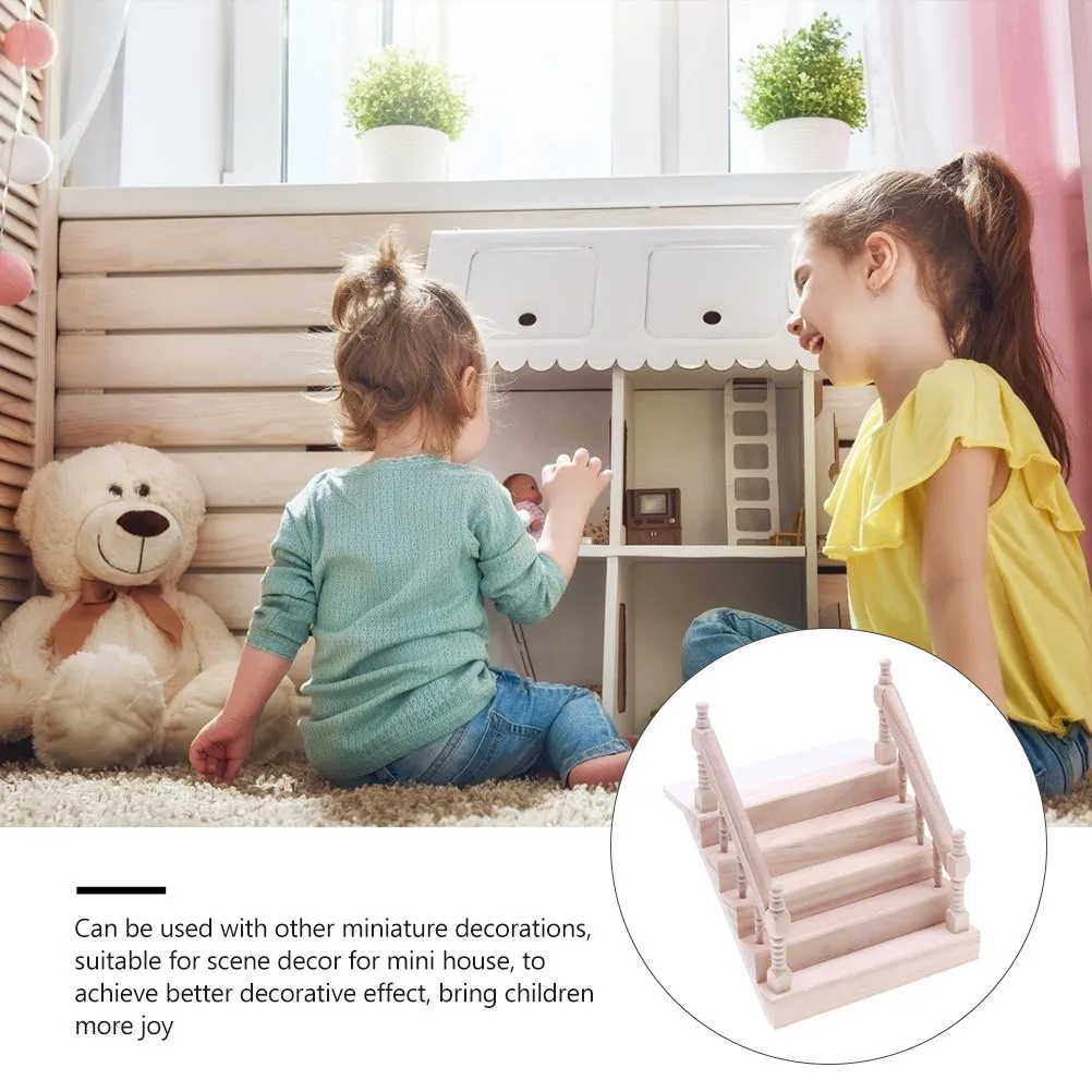 Tiny Wooden Staircase with Handrail Miniature Decor for Dollhouse Interiors Exquisitely Crafted Compact Design for Creative
Tiny Wooden Staircase with Handrail Miniature Decor for Dollhouse Interiors Exquisitely Crafted Compact Design for Creative