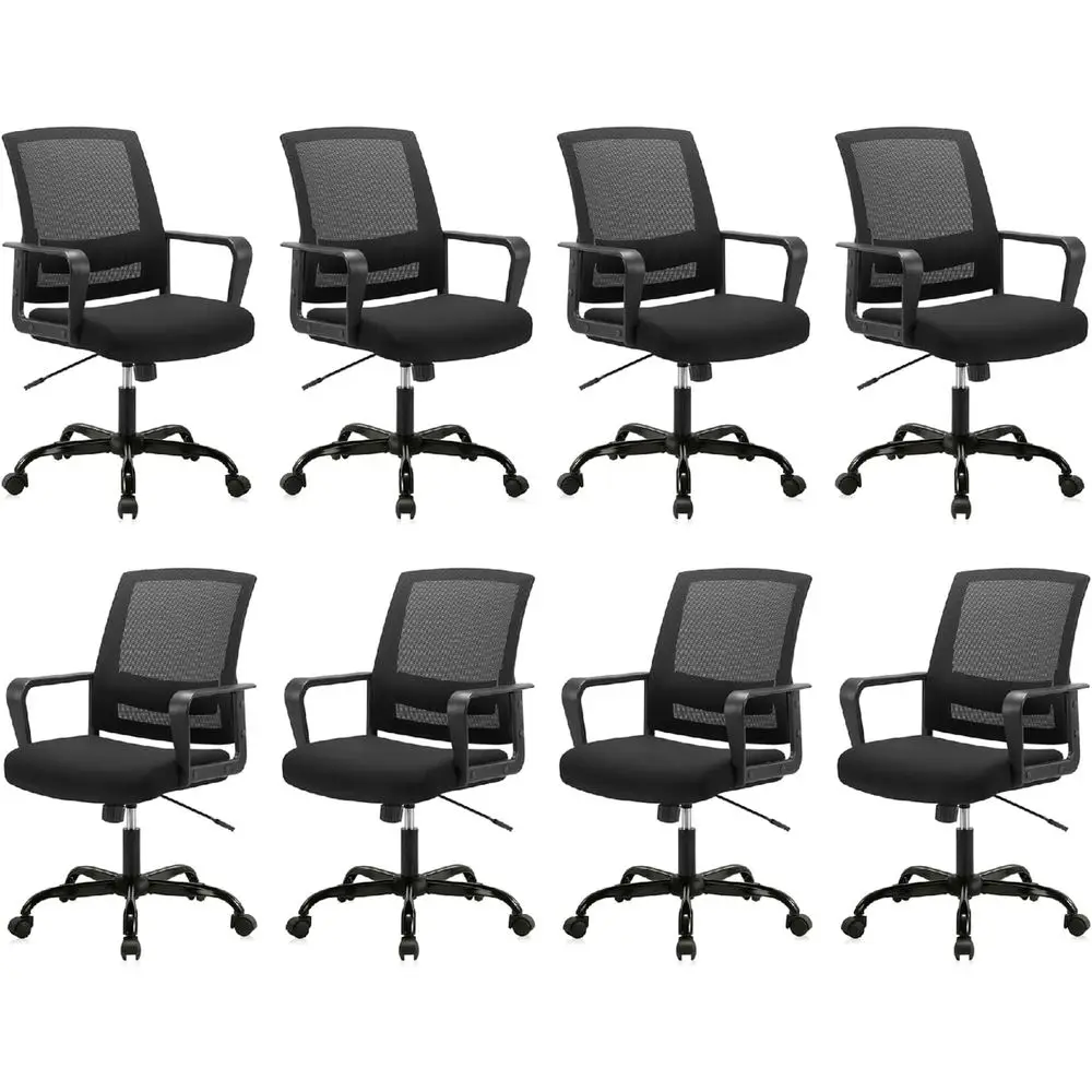 Black Ergonomic Mesh Office Chair with Adjustable Height, Lumbar Support, and Wheels, Ideal for Home or Conference, 8-Pack
Black Ergonomic Mesh Office Chair with Adjustable Height, Lumbar Support, and Wheels, Ideal for Home or Conference, 8-Pack