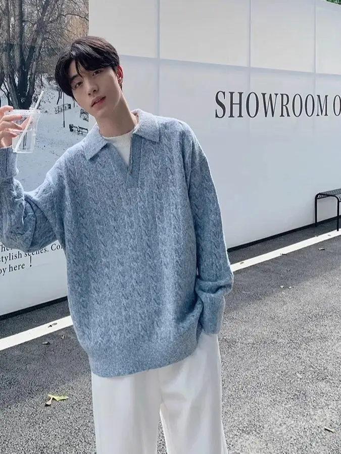 Loose Fit Long Sleeve Knitted Sweater Korean Style Casual Color Male Casual Wear Comfortable Breathable Autumn Winter
Loose Fit Long Sleeve Knitted Sweater Korean Style Casual Color Male Casual Wear Comfortable Breathable Autumn Winter