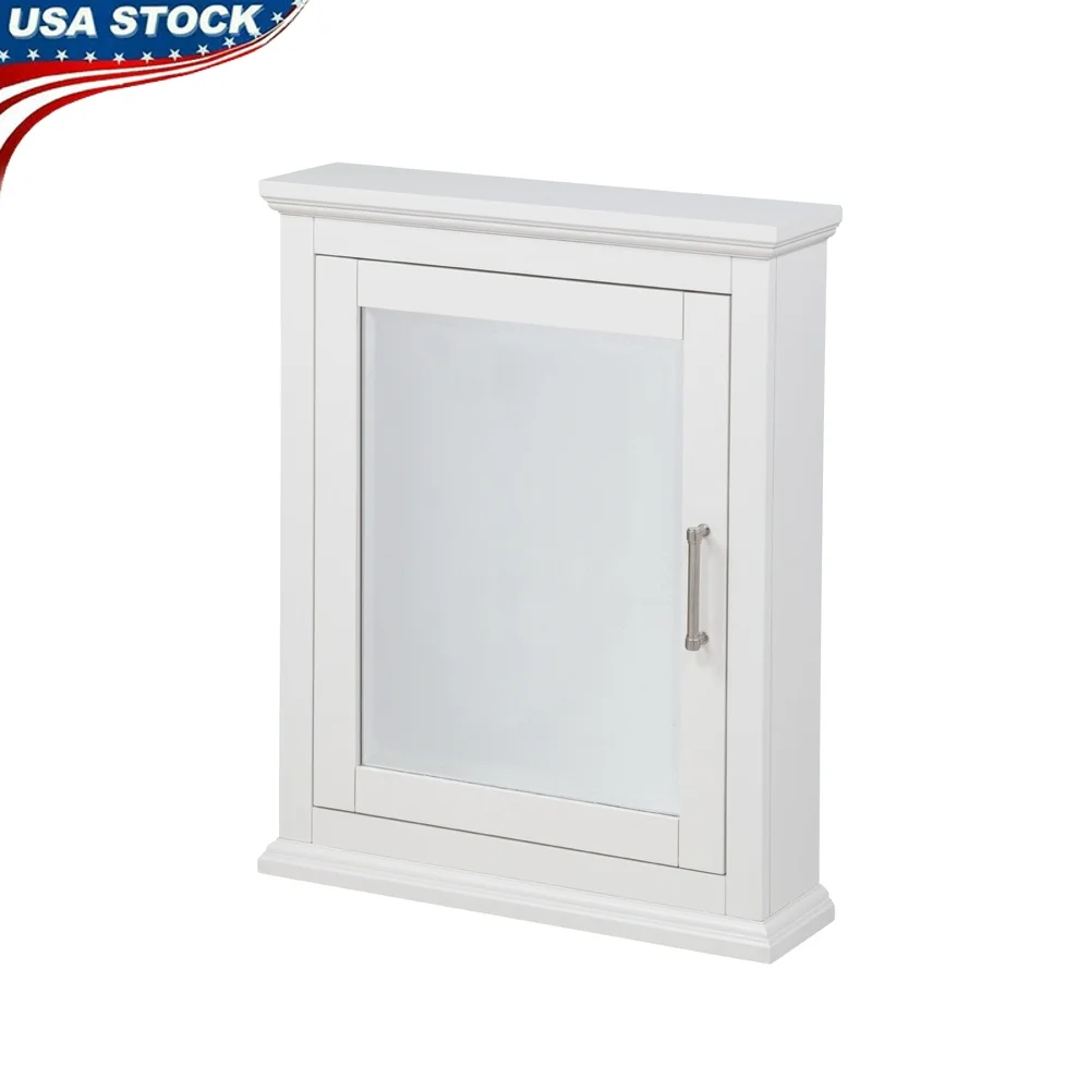 Elegant White Bathroom Medicine Cabinet Wall-Mounted with Mirrored Door Three Shelves Durable Glass Polished Chrome Handle Space
Elegant White Bathroom Medicine Cabinet Wall-Mounted with Mirrored Door Three Shelves Durable Glass Polished Chrome Handle Space