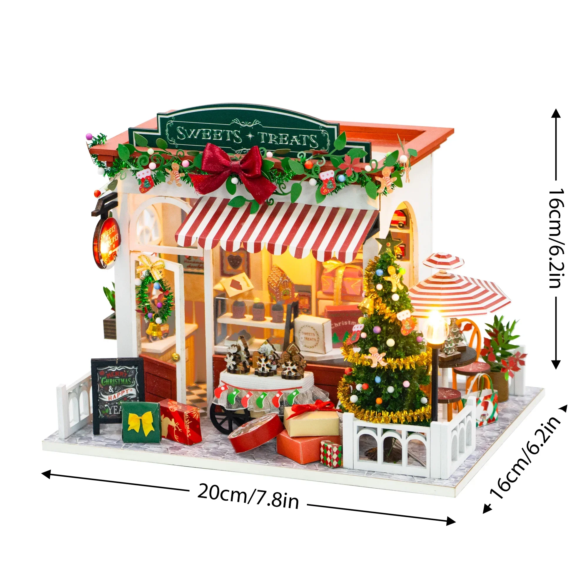 DIY Wooden Doll Houses Christmas Dessert Shop Casa Miniature Model Kit Villa Dollhouse with Furniture Led Light for Friends Gift
DIY Wooden Doll Houses Christmas Dessert Shop Casa Miniature Model Kit Villa Dollhouse with Furniture Led Light for Friends Gift