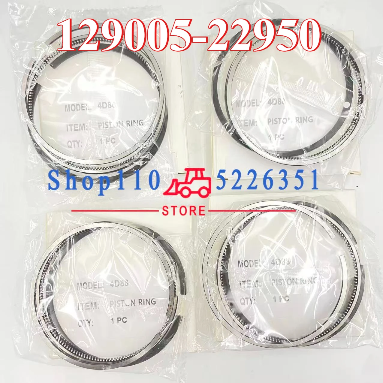 129005-22950 4D88 Piston Rings 4-cylinder 88mm For 88*2+2+4mm Overhaul Rebuild Kit Engine Parts
129005-22950 4D88 Piston Rings 4-cylinder 88mm For 88*2+2+4mm Overhaul Rebuild Kit Engine Parts