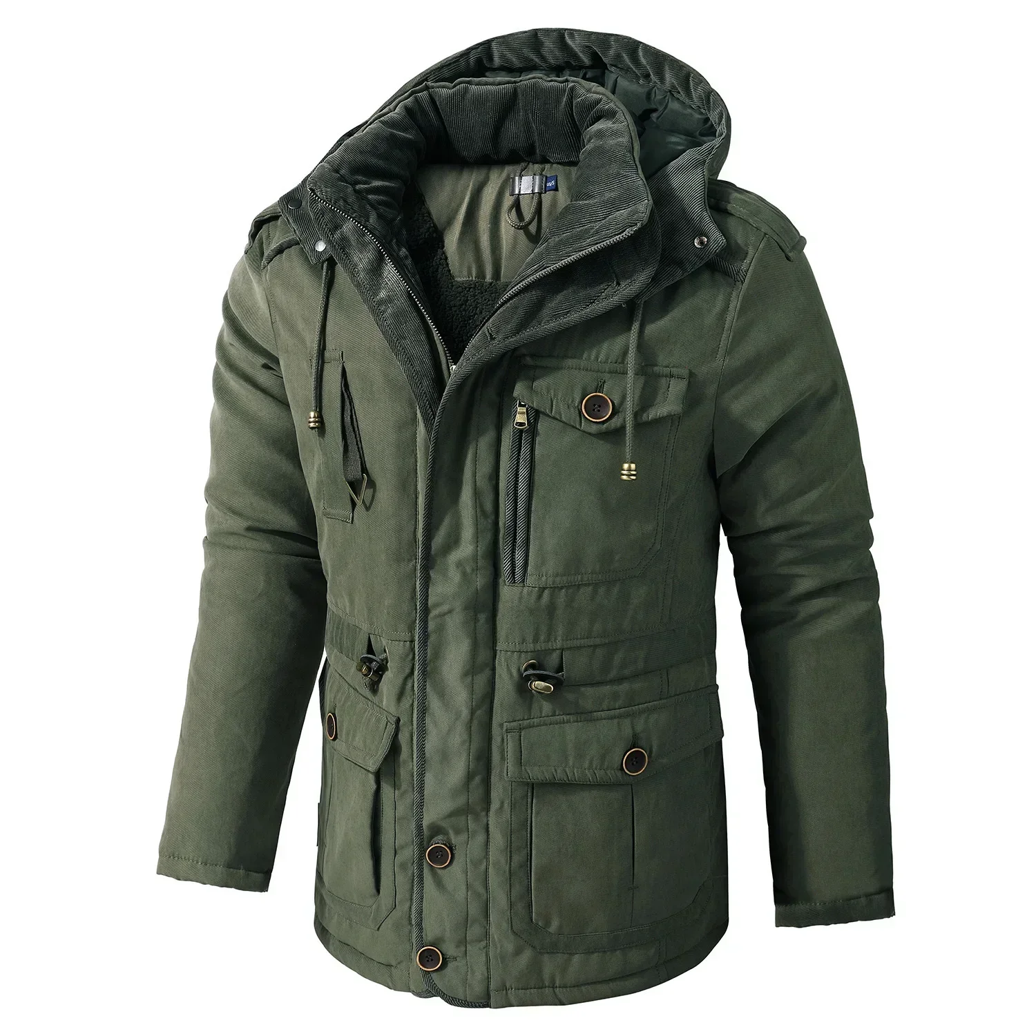 Fur Linner Outerwear Casual Cotton Padded Jacket Winter Fleece Parkas Male Warm Windproof Jackets Thick Hooded Parka Coat Mens
Fur Linner Outerwear Casual Cotton Padded Jacket Winter Fleece Parkas Male Warm Windproof Jackets Thick Hooded Parka Coat Mens