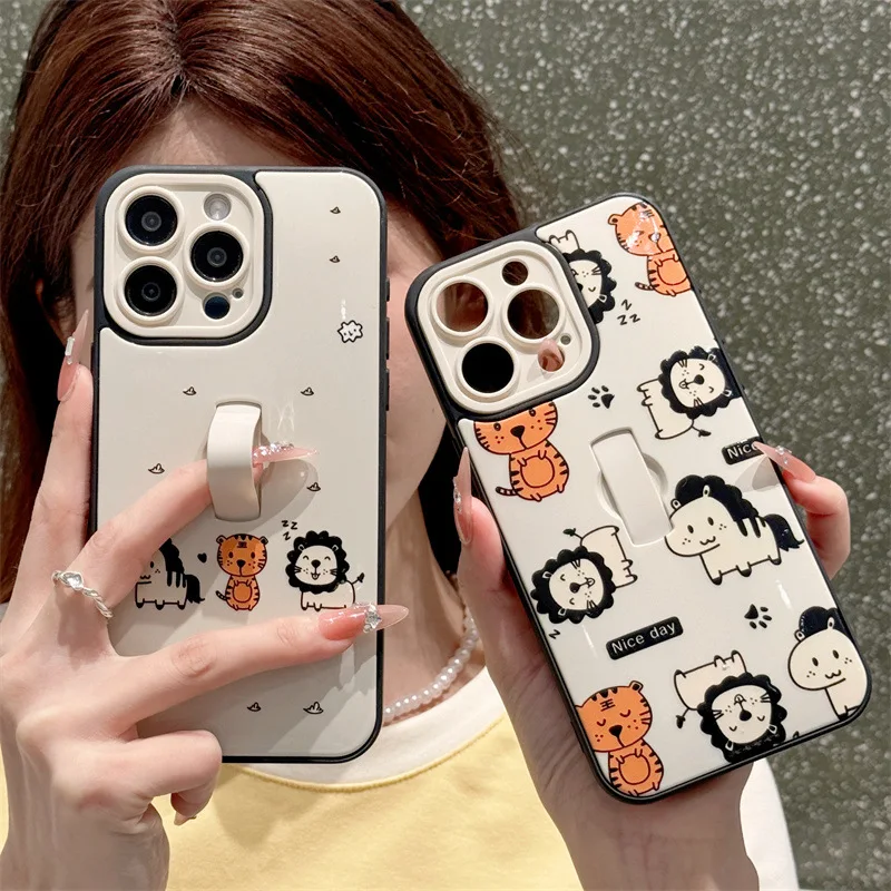Cartoon Cute Animal Tiger Horse Lion Back Cover With Ring Holder Support For iPhone 11 12 13 14 15 16 Pro Max Phone Case Funda
Cartoon Cute Animal Tiger Horse Lion Back Cover With Ring Holder Support For iPhone 11 12 13 14 15 16 Pro Max Phone Case Funda
