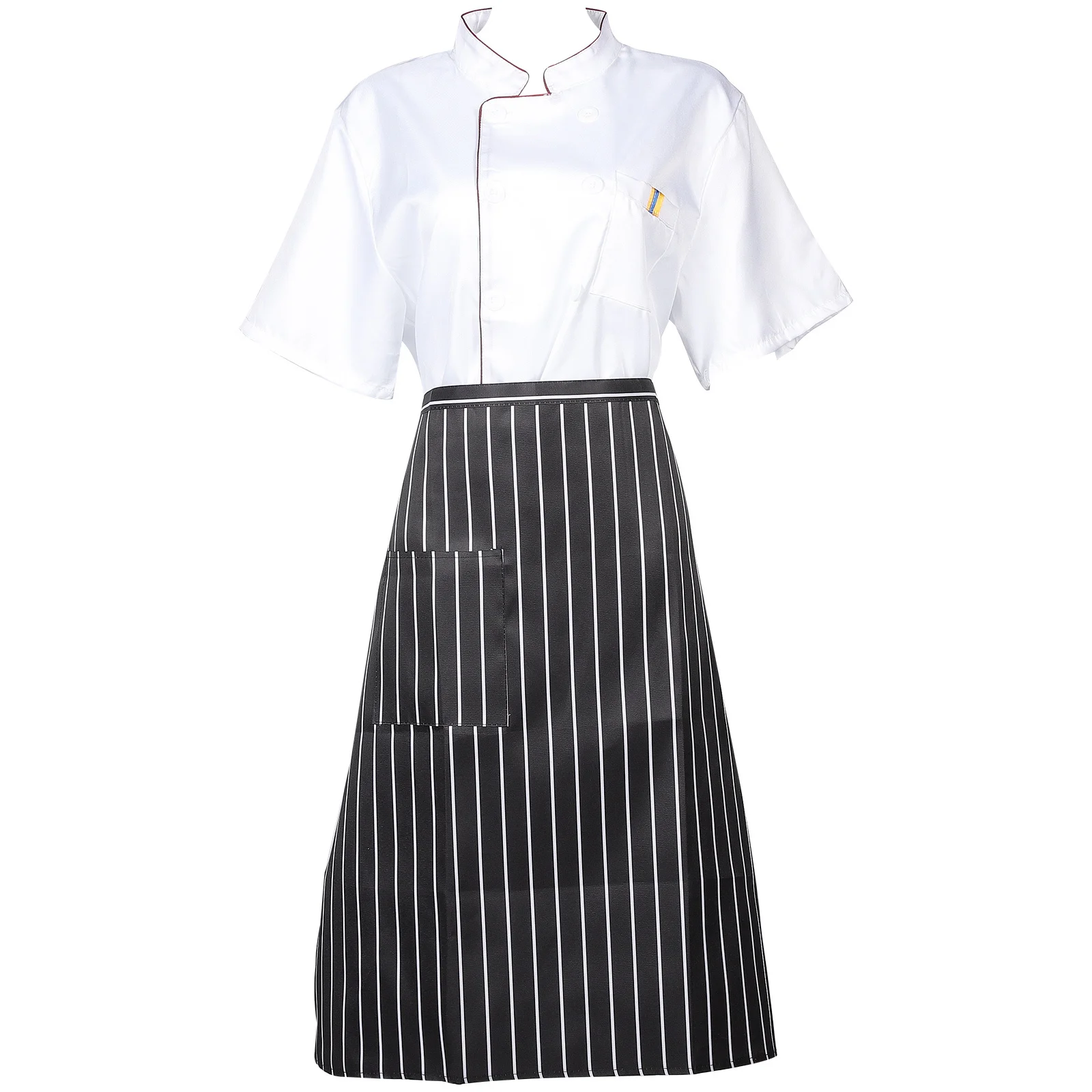 1 set Restaurant Chef Apron Short Sleeve Oil-Proof Kitchen Workwear Sturdy Cloth Material Unisex Chef Coat Cooking Essentials L
1 set Restaurant Chef Apron Short Sleeve Oil-Proof Kitchen Workwear Sturdy Cloth Material Unisex Chef Coat Cooking Essentials L