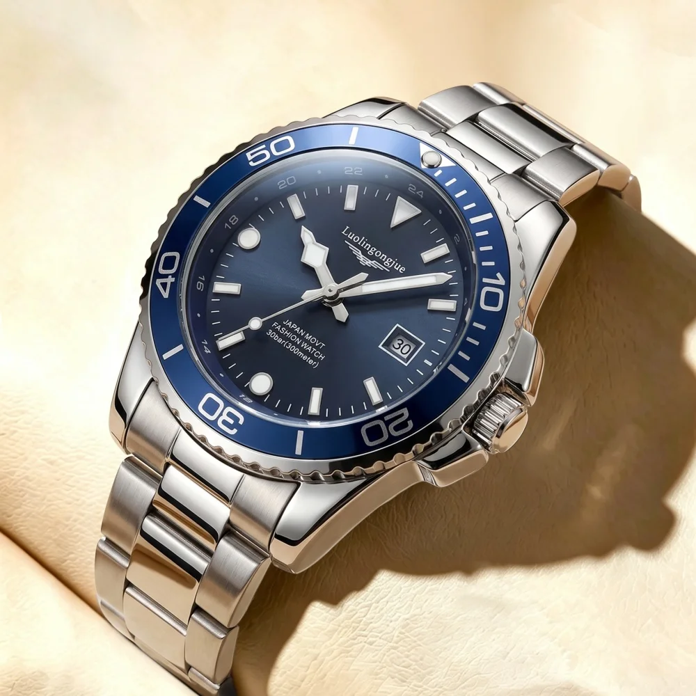 Men's Luxury Diving Quartz Watch, Classic Style, Waterproof, Luminous Calendar, Stainless Steel Strap, Business Casual Style, Men's Watch, High-Quality Gift, Gift for Men
Men's Luxury Diving Quartz Watch, Classic Style, Waterproof, Luminous Calendar, Stainless Steel Strap, Business Casual Style, Men's Watch, High-Quality Gift, Gift for Men