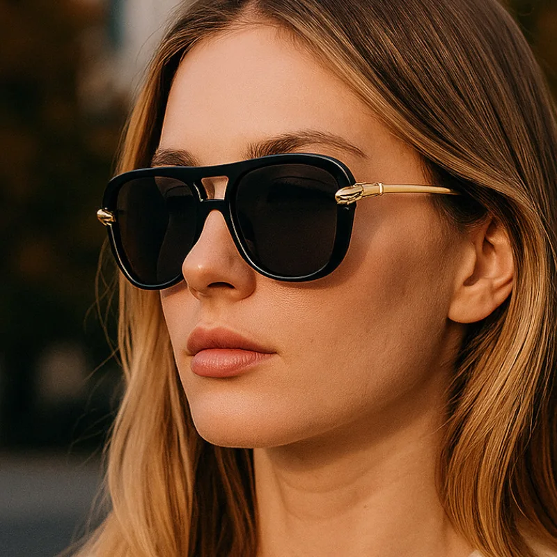 New Retro Double Bridge Pilot Steampunk Sunglasses 2025 Luxury Metal Frame Gradient High Quality Design Unisex Sun Glasses UV400
New Retro Double Bridge Pilot Steampunk Sunglasses 2025 Luxury Metal Frame Gradient High Quality Design Unisex Sun Glasses UV400