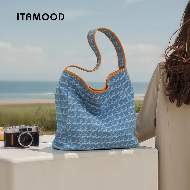 ITAMOOD Women Tote Bag Design Shoulder Handbag Large Capacity Retro Denim Fabric Underarm Purse for Work Commuting Computer Bag
ITAMOOD Women Tote Bag Design Shoulder Handbag Large Capacity Retro Denim Fabric Underarm Purse for Work Commuting Computer Bag