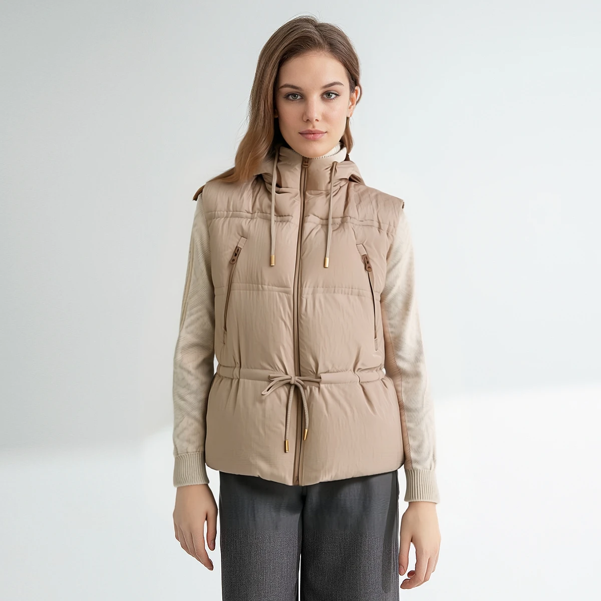 K1862X High-quality luxury women's bc warm thick white duck down hooded jackets down vest coats
K1862X High-quality luxury women's bc warm thick white duck down hooded jackets down vest coats