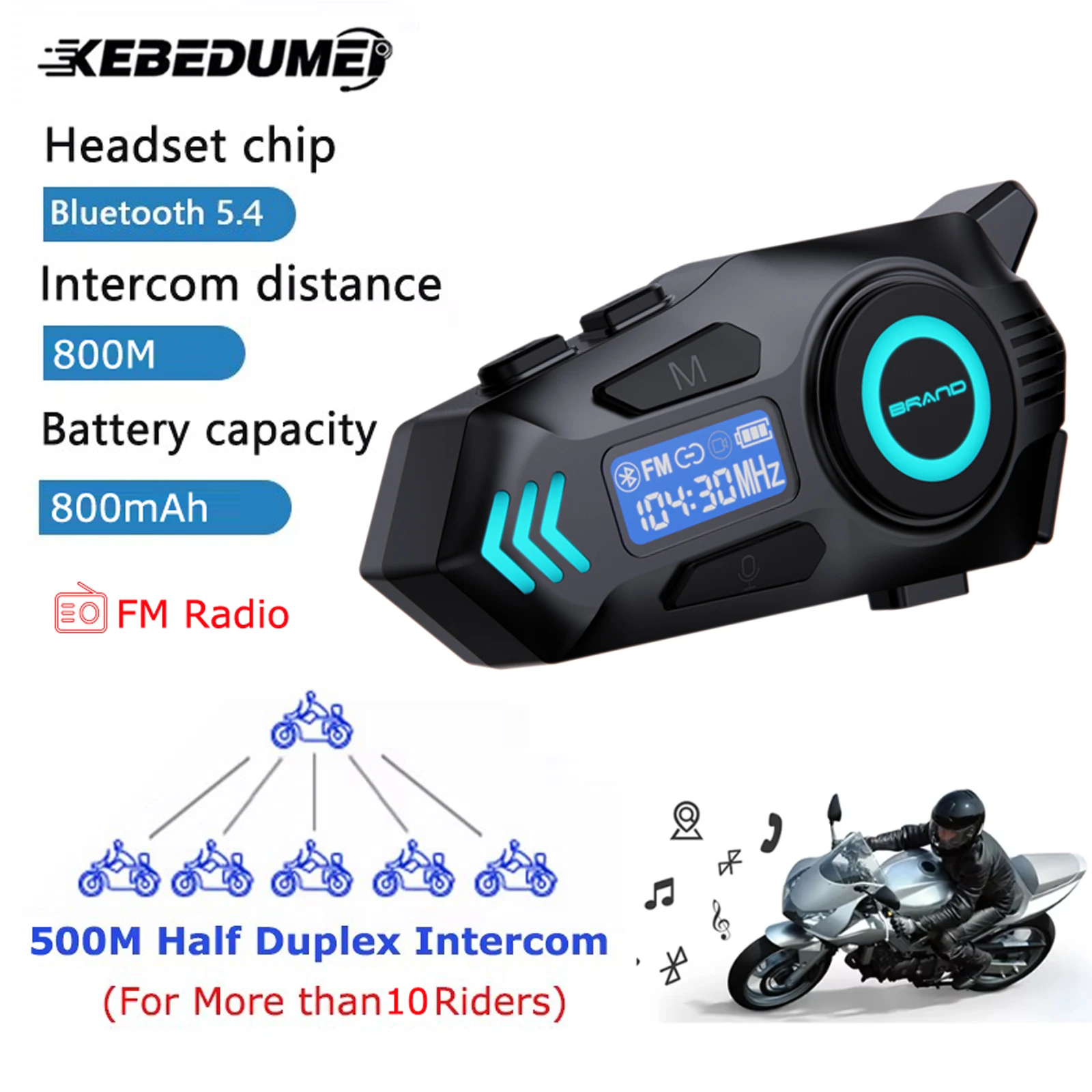 K09 500M Half Duplex Motorcycle Helmet Intercom Headset V5.4 Waterproof Music Share Interphone Voice Assistant Moto Headphone
K09 500M Half Duplex Motorcycle Helmet Intercom Headset V5.4 Waterproof Music Share Interphone Voice Assistant Moto Headphone