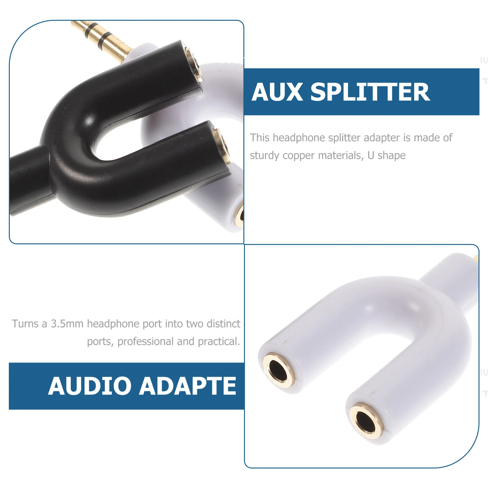 6Pcs Earphone Adapter U Shape 1 to 2 Audio Splitter Perfect for Sharing Tablet Laptop 3.5mm Headphone Splitter Stereo Jack
6Pcs Earphone Adapter U Shape 1 to 2 Audio Splitter Perfect for Sharing Tablet Laptop 3.5mm Headphone Splitter Stereo Jack
