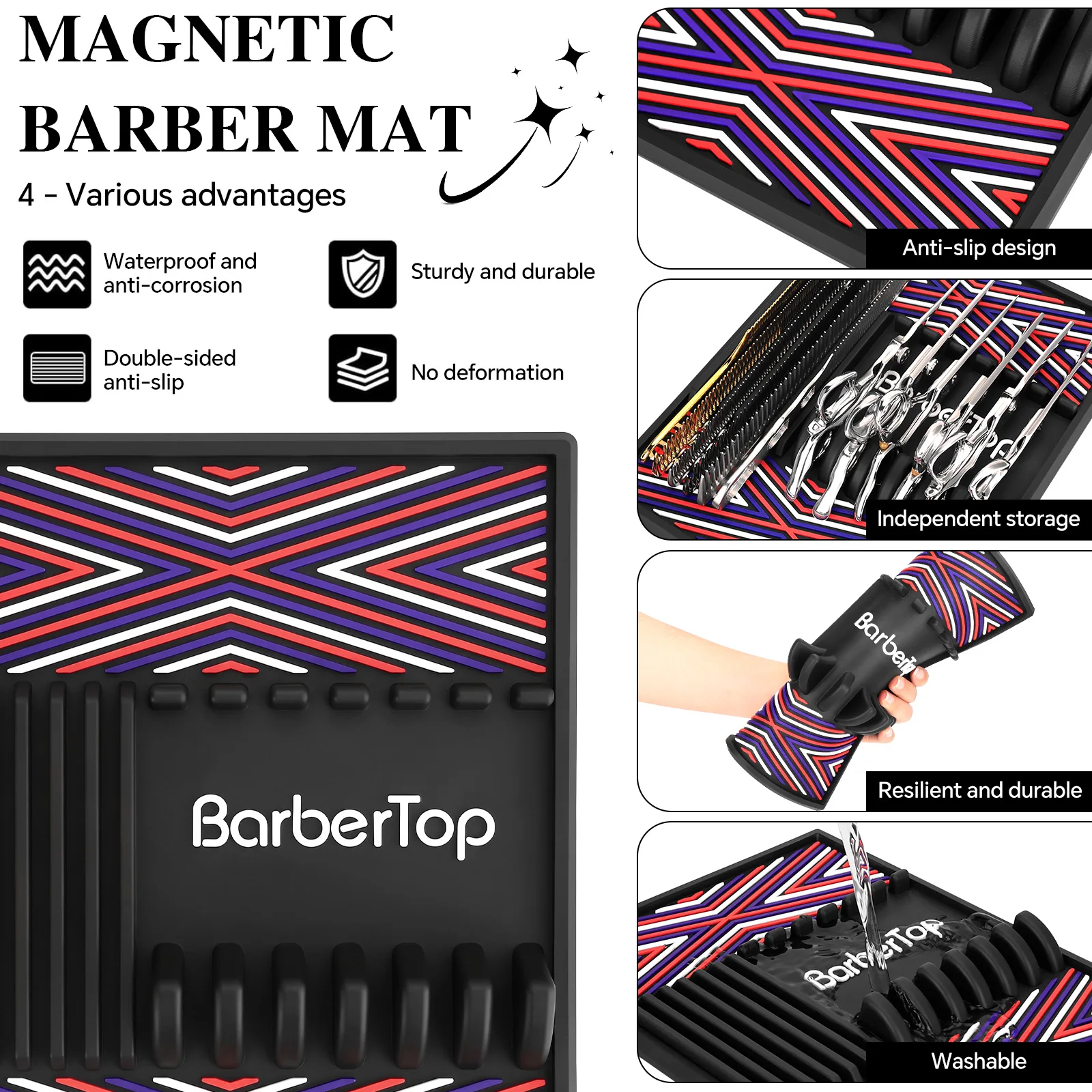Barber Mat Hairdressing Tool Organizer Pad Waterproof Anti-Slip Heat Resistant Scissor Clipper Storage Mat for Salon Countertop
Barber Mat Hairdressing Tool Organizer Pad Waterproof Anti-Slip Heat Resistant Scissor Clipper Storage Mat for Salon Countertop