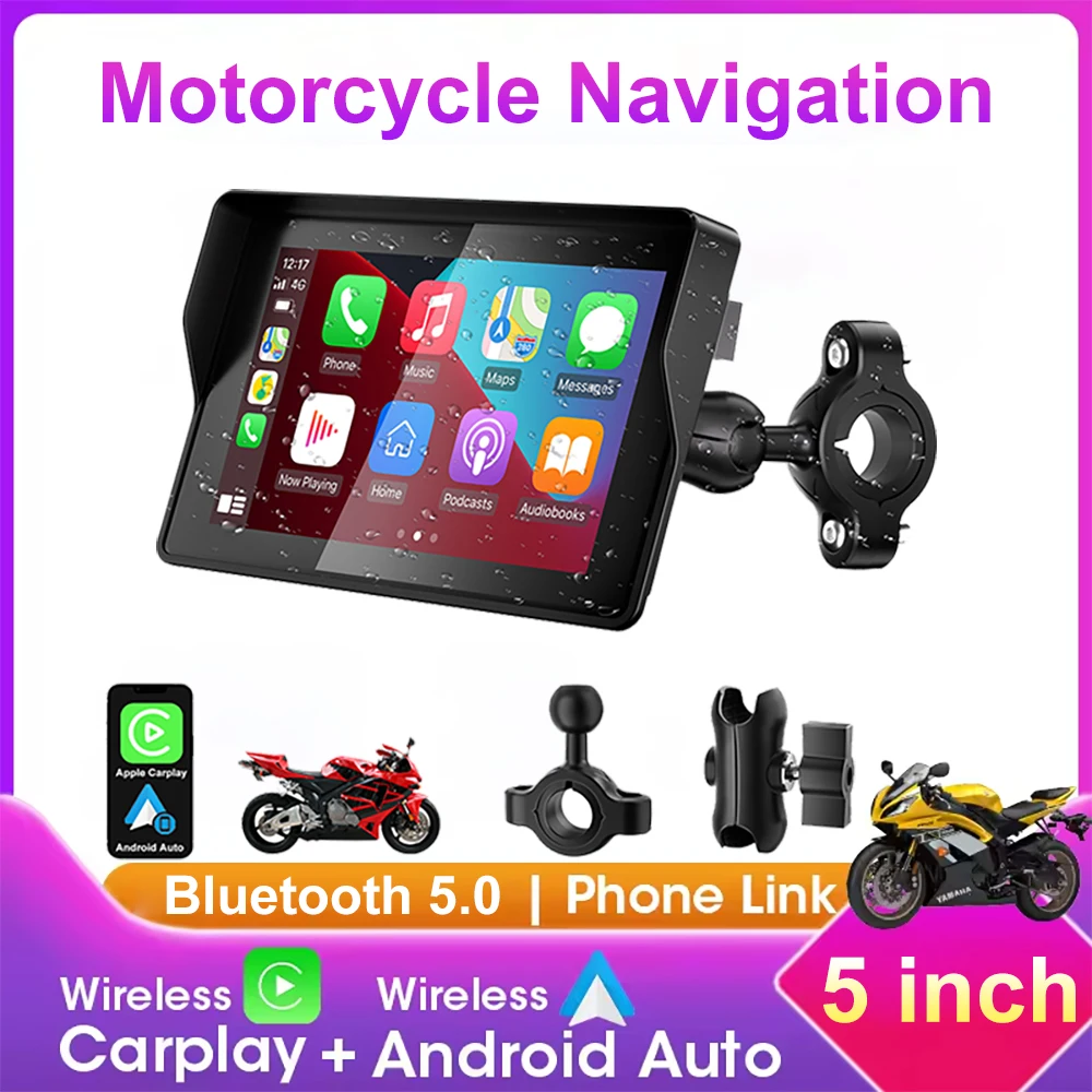 Motorcycle 5 inch Display Wireless Carplay Moto Portable Digital Dashboard Android Auto GPS BT Display Monitor Navigation Siri
Motorcycle 5 inch Display Wireless Carplay Moto Portable Digital Dashboard Android Auto GPS BT Display Monitor Navigation Siri