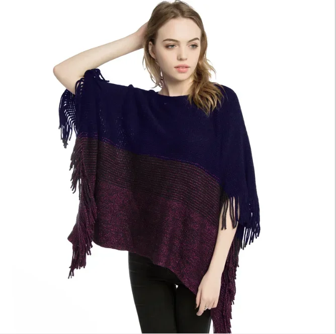 New Gold Wool Large Cloak Shawl Imitation Cashmere Knitted Pullover Women's Coat Warm Girl's Outer Wear Sweater Coat Navy
New Gold Wool Large Cloak Shawl Imitation Cashmere Knitted Pullover Women's Coat Warm Girl's Outer Wear Sweater Coat Navy