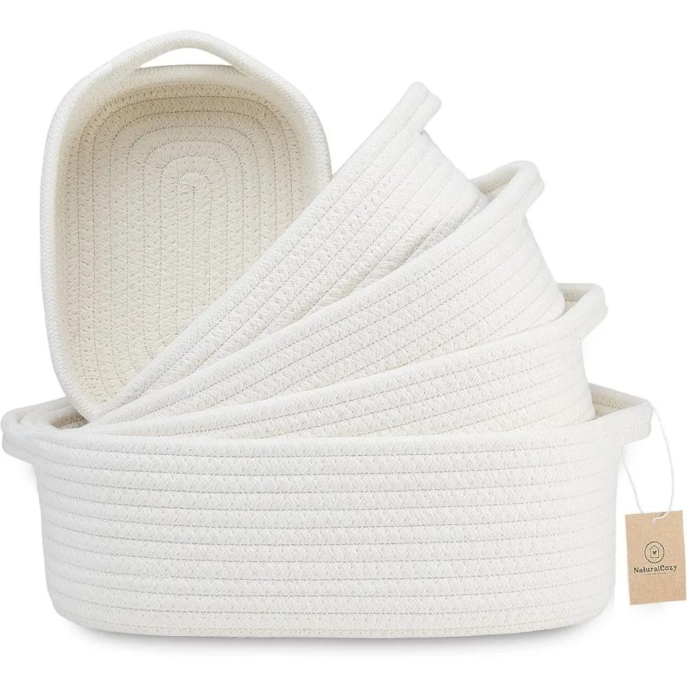 Five Piece Rectangle Storage Basket Set Natural Cotton Rope Woven Organizer for Nursery Dog Toys Cat Toys Bathroom
Five Piece Rectangle Storage Basket Set Natural Cotton Rope Woven Organizer for Nursery Dog Toys Cat Toys Bathroom